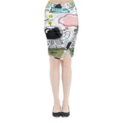 Sketch Cute Child Funny Midi Wrap Pencil Skirt by Hannah976