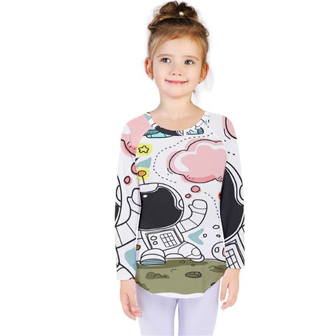 Sketch Cute Child Funny Kids  Long Sleeve T-shirt by Hannah976