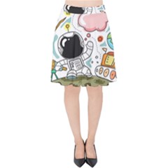 Sketch Cute Child Funny Velvet High Waist Skirt by Hannah976