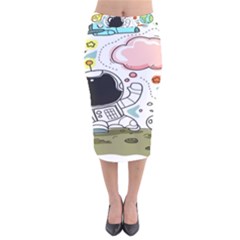 Sketch Cute Child Funny Velvet Midi Pencil Skirt by Hannah976