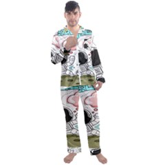 Sketch Cute Child Funny Men s Long Sleeve Satin Pajamas Set by Hannah976