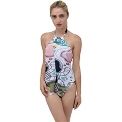 Sketch Cute Child Funny Go With The Flow One Piece Swimsuit by Hannah976