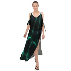 Green Pattern Background Abstract Maxi Chiffon Cover Up Dress by Hannah976