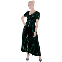 Green Pattern Background Abstract Button Up Short Sleeve Maxi Dress by Hannah976