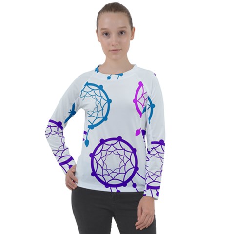 Dreamcatcher Dream Catcher Pattern Women s Long Sleeve Raglan T-shirt by Hannah976