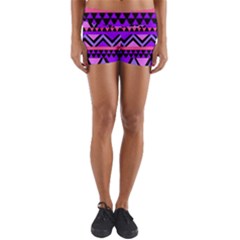 Seamless Purple Pink Pattern Yoga Shorts by Hannah976