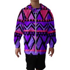 Seamless Purple Pink Pattern Kids  Hooded Windbreaker by Hannah976