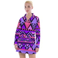 Seamless Purple Pink Pattern Women s Long Sleeve Casual Dress by Hannah976