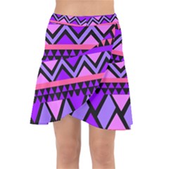 Seamless Purple Pink Pattern Wrap Front Skirt by Hannah976