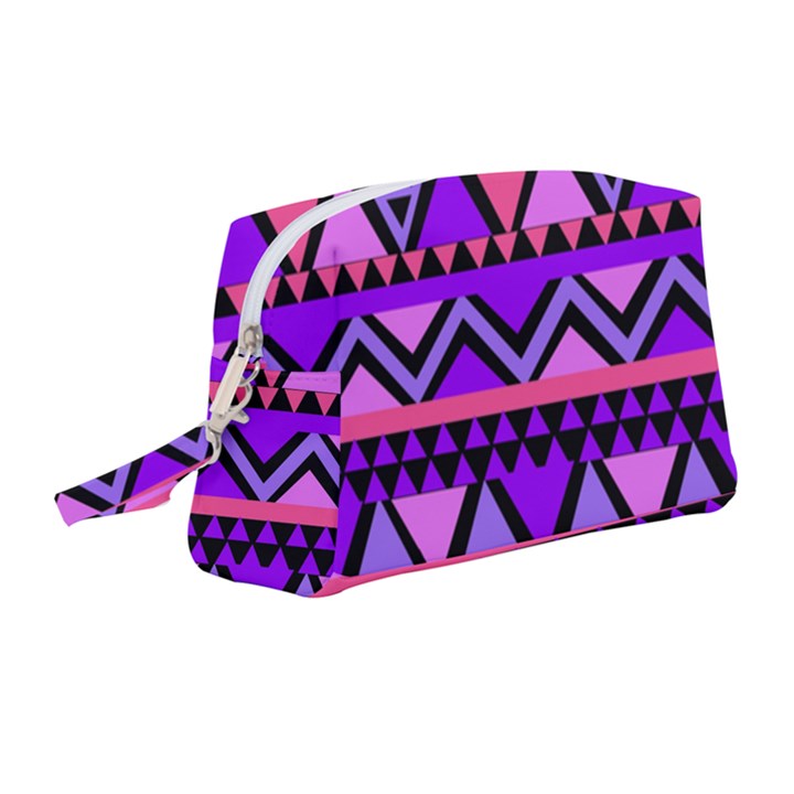 Seamless Purple Pink Pattern Wristlet Pouch Bag (Medium)