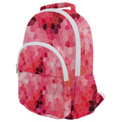 Mosaic Structure Pattern Background Rounded Multi Pocket Backpack by Hannah976