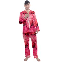 Mosaic Structure Pattern Background Men s Long Sleeve Satin Pajamas Set by Hannah976