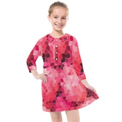 Mosaic Structure Pattern Background Kids  Quarter Sleeve Shirt Dress by Hannah976