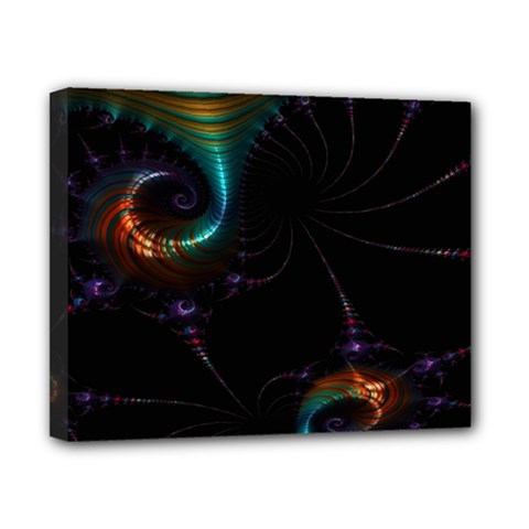 Fractal Transfer Metallic Black Canvas 10  X 8  (stretched) by Hannah976