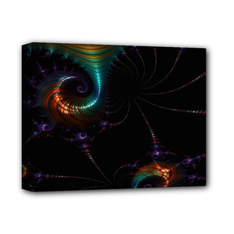 Fractal Transfer Metallic Black Deluxe Canvas 14  X 11  (stretched) by Hannah976