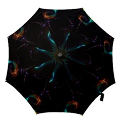 Fractal Transfer Metallic Black Hook Handle Umbrellas (small) by Hannah976