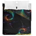 Fractal Transfer Metallic Black Duvet Cover Double Side (Queen Size) View1