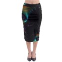 Fractal Transfer Metallic Black Midi Pencil Skirt View1