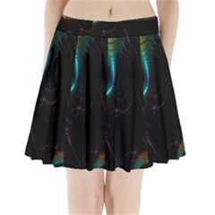 Fractal Transfer Metallic Black Pleated Mini Skirt by Hannah976