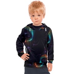 Fractal Transfer Metallic Black Kids  Hooded Pullover by Hannah976