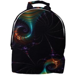 Fractal Transfer Metallic Black Mini Full Print Backpack by Hannah976