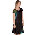 Fractal Transfer Metallic Black Classic Short Sleeve Dress View3