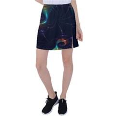 Fractal Transfer Metallic Black Tennis Skirt by Hannah976