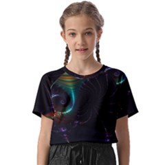 Fractal Transfer Metallic Black Kids  Basic T-shirt by Hannah976