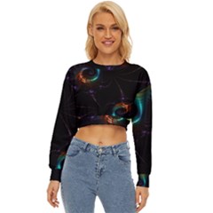 Fractal Transfer Metallic Black Lightweight Long Sleeve Sweatshirt by Hannah976