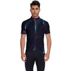 Fractal Transfer Metallic Black Men s Short Sleeve Cycling Jersey by Hannah976