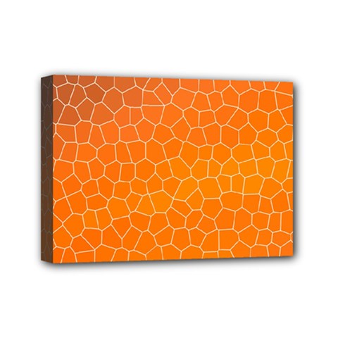 Orange Mosaic Structure Background Mini Canvas 7  X 5  (stretched) by Hannah976