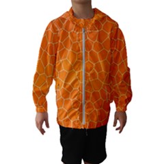 Orange Mosaic Structure Background Kids  Hooded Windbreaker by Hannah976