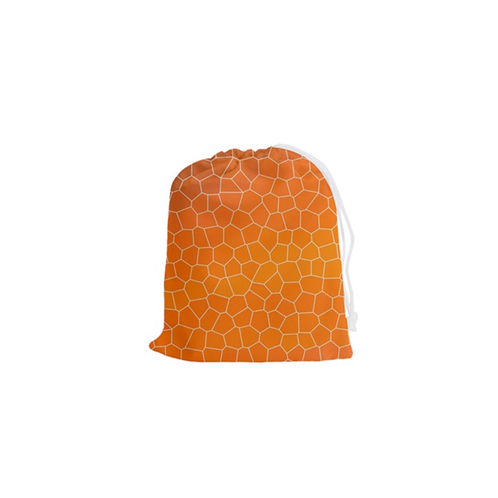 Orange Mosaic Structure Background Drawstring Pouch (XS)