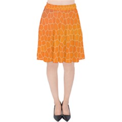 Orange Mosaic Structure Background Velvet High Waist Skirt by Hannah976