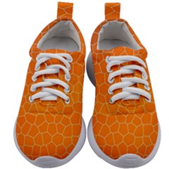 Orange Mosaic Structure Background Kids Athletic Shoes by Hannah976