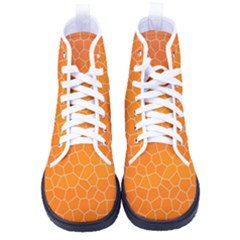 Orange Mosaic Structure Background Kid s High-top Canvas Sneakers by Hannah976