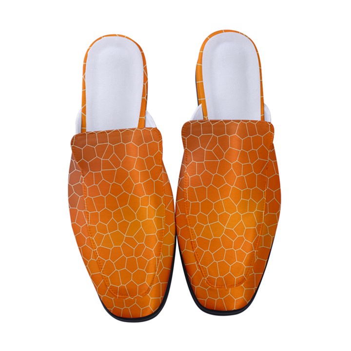 Orange Mosaic Structure Background Women s Classic Backless Heels