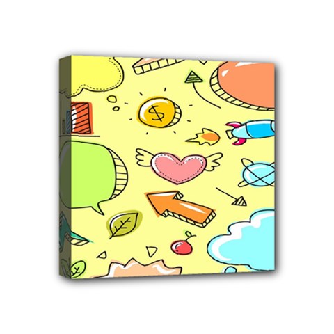 Cute Sketch Child Graphic Funny Mini Canvas 4  X 4  (stretched) by Hannah976