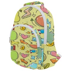 Cute Sketch Child Graphic Funny Rounded Multi Pocket Backpack by Hannah976