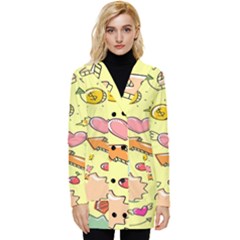 Cute Sketch Child Graphic Funny Button Up Hooded Coat  by Hannah976