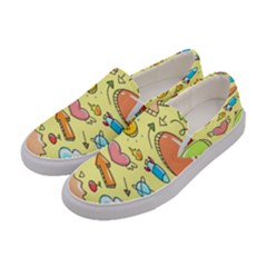 Cute Sketch Child Graphic Funny Women s Canvas Slip Ons by Hannah976