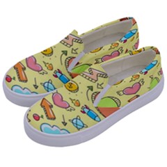 Cute Sketch Child Graphic Funny Kids  Canvas Slip Ons by Hannah976