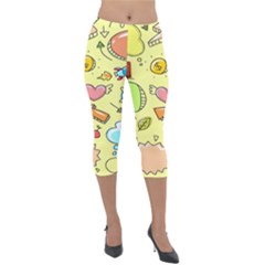 Cute Sketch Child Graphic Funny Lightweight Velour Capri Leggings  by Hannah976