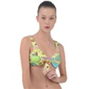 Cute Sketch Child Graphic Funny Front Tie Bikini Top View1