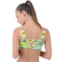 Cute Sketch Child Graphic Funny Front Tie Bikini Top View2