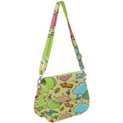 Cute Sketch Child Graphic Funny Saddle Handbag by Hannah976