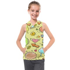 Cute Sketch Child Graphic Funny Kids  Sleeveless Hoodie by Hannah976