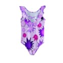 Inks Drops Black Paint Design Kids  Frill Swimsuit View2