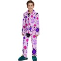 Inks Drops Black Paint Design Kids  Long Sleeve Velvet Pajamas Set View1