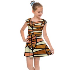 Autumn Leaf Mosaic Seamless Kids  Cap Sleeve Dress by Hannah976